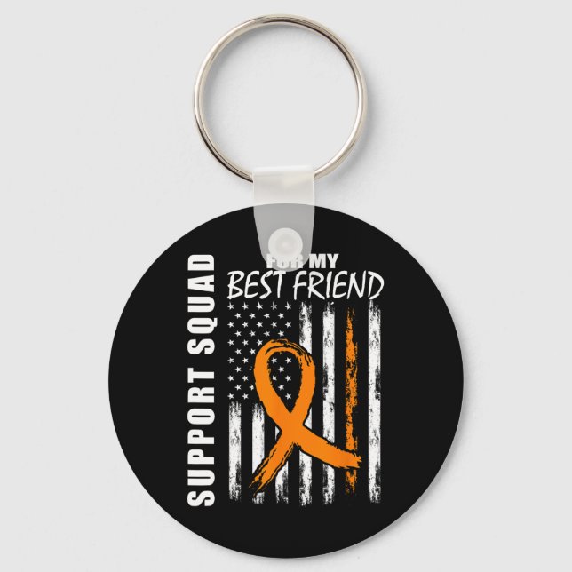 Best Friend Gifts Multiple Sclerosis Flag Support  Key Ring (Front)