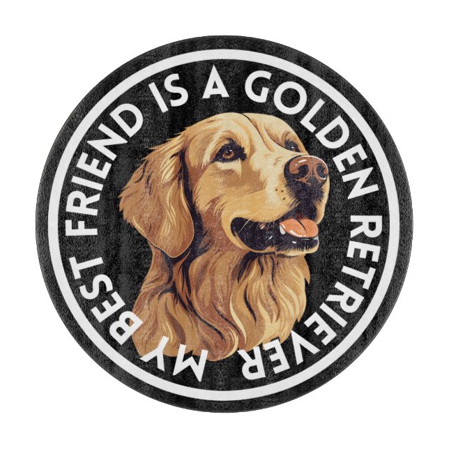 Best Friend Golden Retriever Cutting Board (Front)