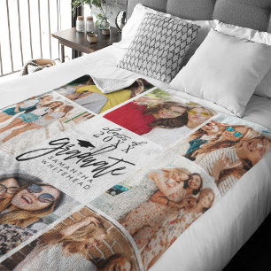 Best Friend Graduation Photo Collage Fleece Blanket