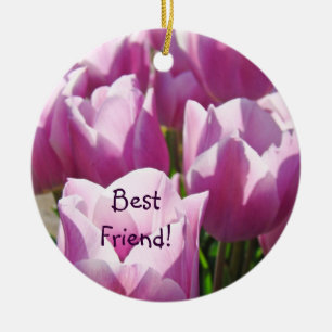 Best Friend! hanging ornament gift Tulip Flowers