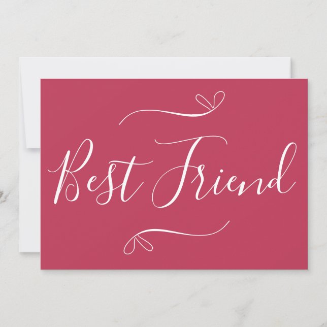 Best Friend Happy Galentine's Day Hot Pink Modern Holiday Card (Front)