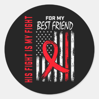 Best Friend Heart Disease Awareness Month Products Classic Round Sticker