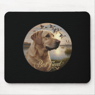 Best Friend Hunting Yellow Labrador Dog With Ducks Mouse Mat