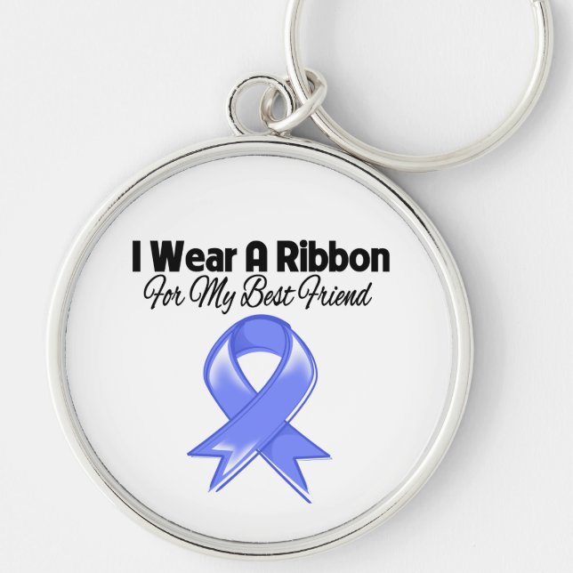 Best Friend - I Wear Periwinkle Ribbon Key Ring (Front)