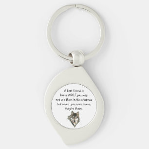 Best Friend Inspirational Quote Wolf, Wolves  Key Ring