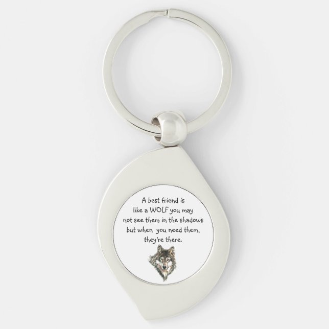 Best Friend Inspirational Quote Wolf, Wolves  Key Ring (Front)