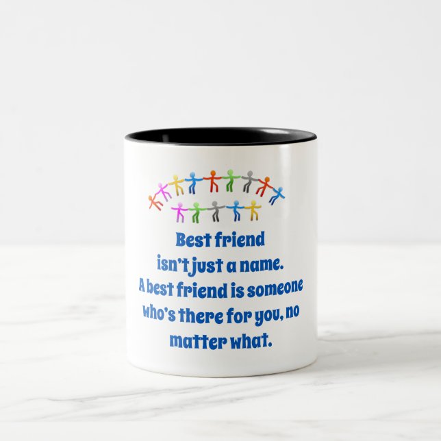 Best Friend Isn't Just A Name - Friendship Quote  Two-Tone Coffee Mug (Center)