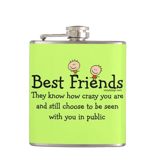 Best Friend Knows Hip Flask (Front)