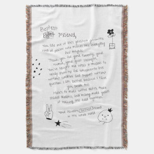 Best Friend Letter Throw Blanket