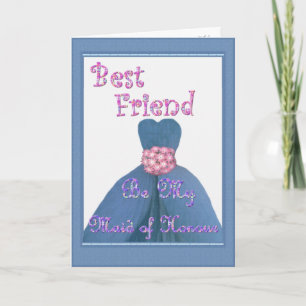BEST FRIEND Maid of Honour PERIWINKLE Dress Invitation