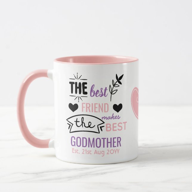 Best Friend Makes BEST GODMOTHER - Personalised Mug (Left)