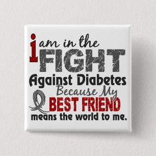 Best Friend Means World To Me Diabetes 15 Cm Square Badge