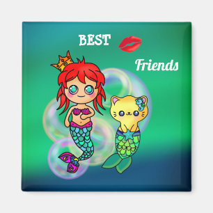 Best Friend Mermaids Magnet