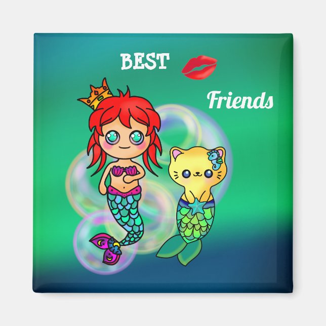 Best Friend Mermaids Magnet (Front)