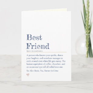 Best Friend Modern Word-Definition Style Card