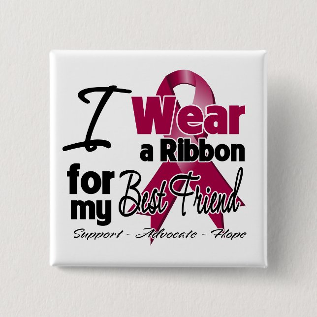 Best Friend - Multiple Myeloma Ribbon 15 Cm Square Badge (Front)