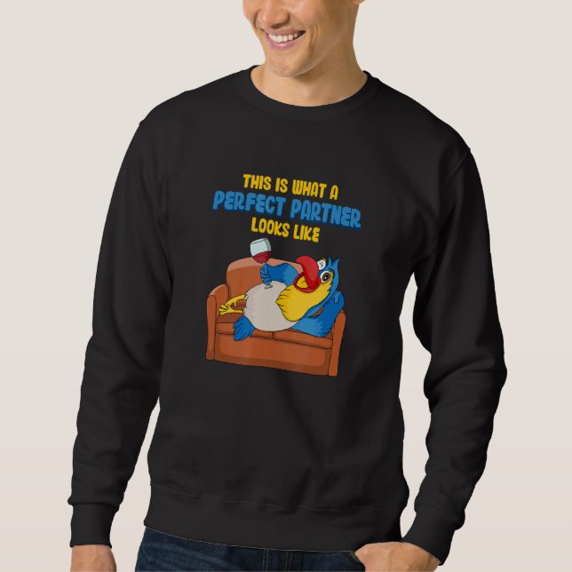 Best Friend Parrot With Wine On Sofa Sweatshirt (Front)