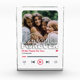 Best Friend Personalised Song Glass Art Cover Photo Block