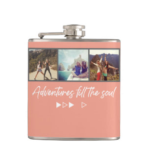 Best Friend Photo "Adventures fill the soul" Flask
