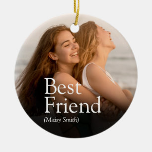 Best Friend Photo BFF Bestie Definition Modern Ceramic Tree Decoration