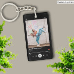 Best Friend Photo & Name Music Player Black Key Ring<br><div class="desc">This Custom Keychain Features 2 Best Friends Photo & Name design. Personalised Bestie Gifts.</div>