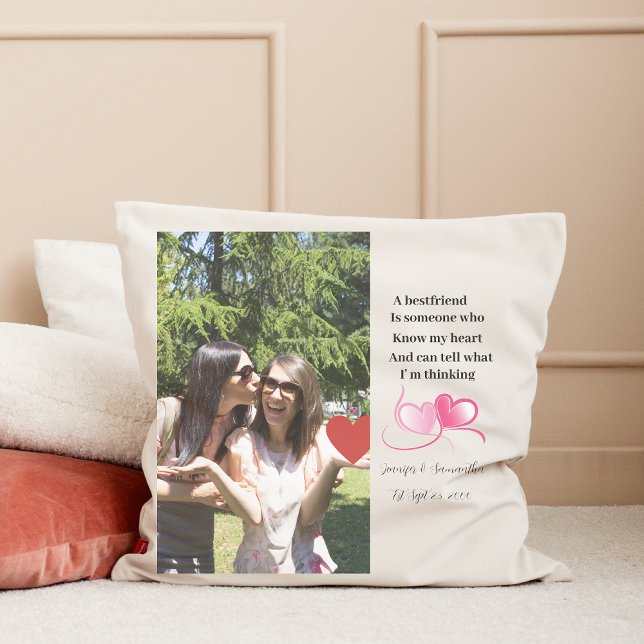 Best Friend Photo Pillow | Custom Friendship  (Creator Uploaded)