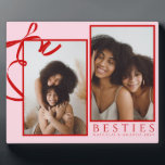 Best Friend Pink Photo Plaque<br><div class="desc">Best Friend Girly Pink Photo Plaque with a Red bow illustration</div>