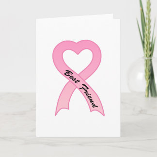 Best Friend Pink Ribbon Greeting Card