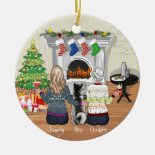 Best Friend Portrait - Personalized Christmas Gift Ceramic Tree Decoration