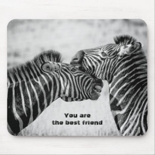 Best friend quote with Zebras Mouse Mat