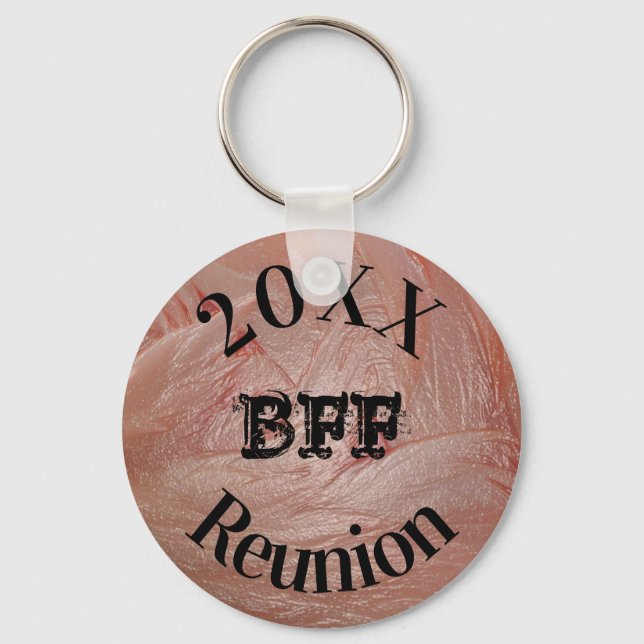 Best Friend Reunion Girly Pastel Pink Girl Event Key Ring (Front)