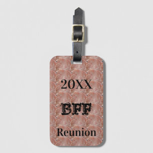 Best Friend Reunion Trip Girl Event Pastel Pink Luggage Tag