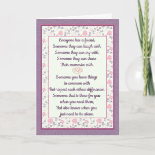 Best Friend Rose Marble Card