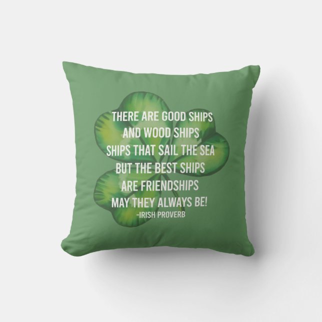 Best friend shamrock friendship Irish blessing  Cushion (Front)