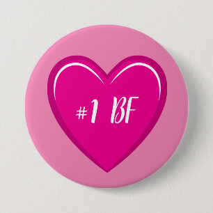 Best Friend Simple Pink Heart Graphic 7.5 Cm Round Badge