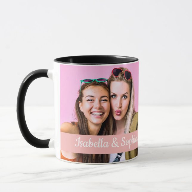 Best Friend Since modern two pictures template BFF Mug (Left)