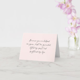 Best friend sister bridesmaid proposal, script card