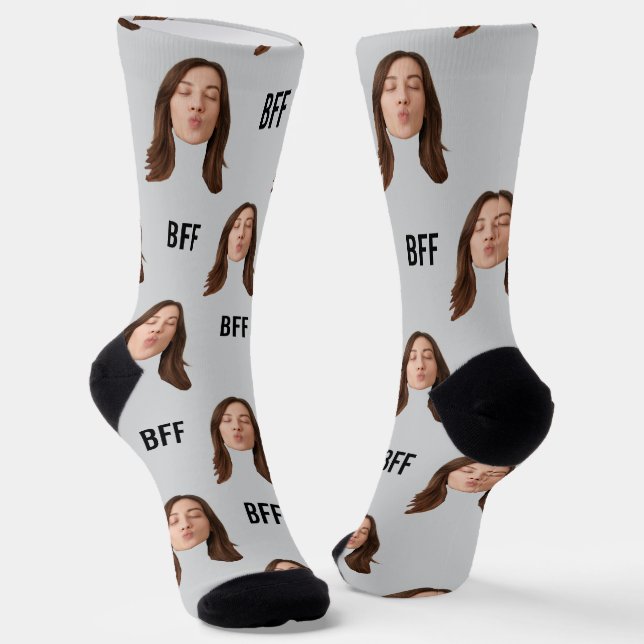 Best Friend Socks BFF Gift Socks Custom Face Socks (Angled)