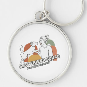 Best Friend Squad Dog Mum Boho Line Art Key Ring