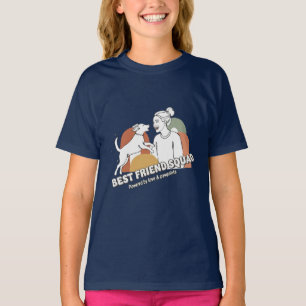 Best Friend Squad Dog Mum Boho Line Art T-Shirt