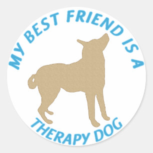 Best Friend Therapy Dog Classic Round Sticker