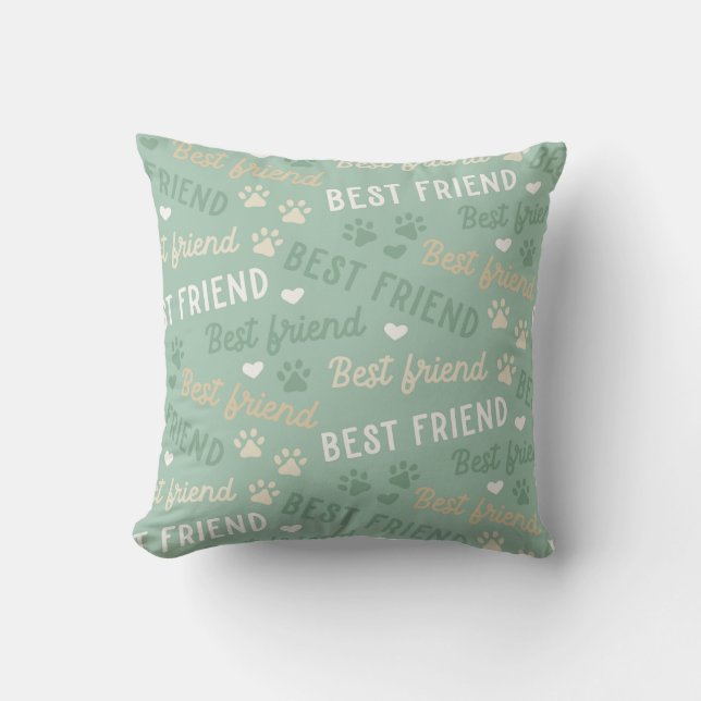 Best Friend Typography Pattern Cushion (Front)