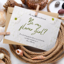 Best Friend Wedding Flower Girl Invitation Card 