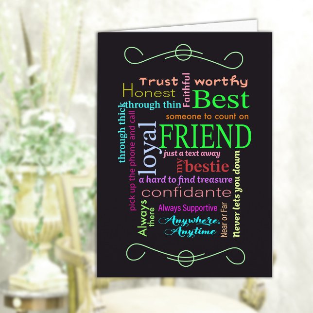 Best Friend Word Art Greeting Card (Creator Uploaded)