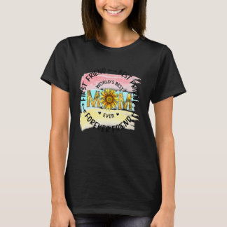 Best Friend World's Best Mum Floral Half Leopard S T-Shirt