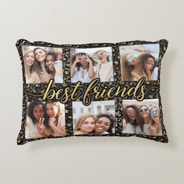Best Friends 6 Photo Collage Pillow (Front)