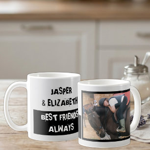 Best friends always me and my horse grey black coffee mug