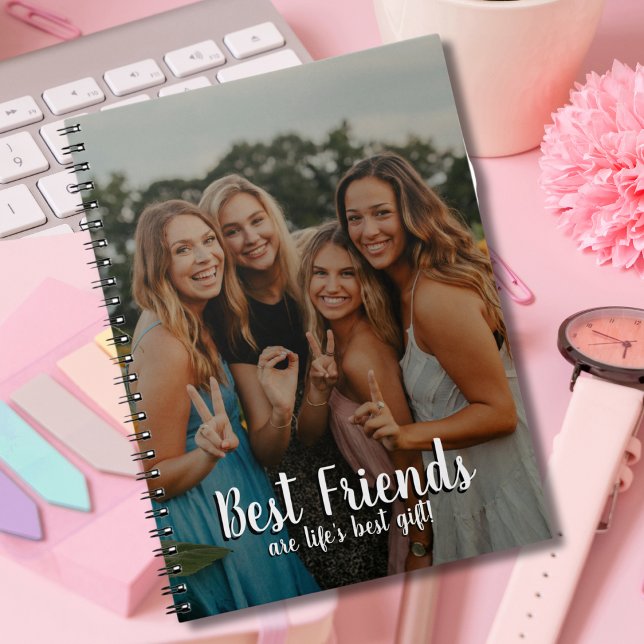 Best Friends are Life's Best Gift Modern Photo  Notebook (Creator Uploaded)