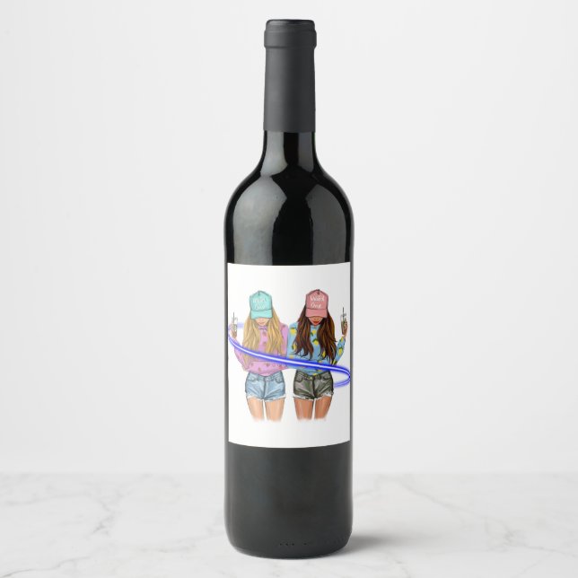Best Friends are the Sisters we choose for ourselv Wine Label (Front)