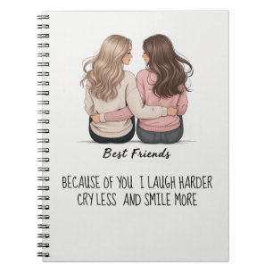 Best Friends Back View Hair & Outfit Illustration Notebook